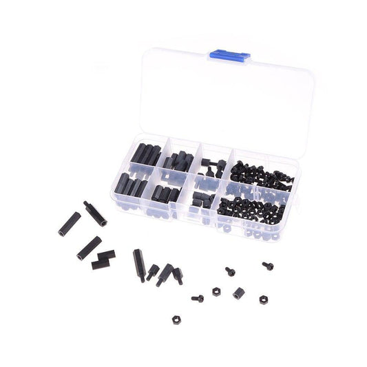 Schwarze M3 Abstandshalter Männlich Weiblich Schraube Nylon Sechskantschrauben Muttern Reparatursätze für Elektronik Motherboard Fixierung Abstandsschraube