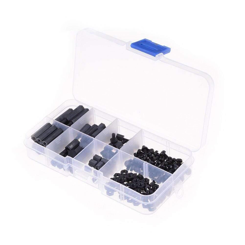 Schwarze M3 Abstandshalter Männlich Weiblich Schraube Nylon Sechskantschrauben Muttern Reparatursätze für Elektronik Motherboard Fixierung Abstandsschraube