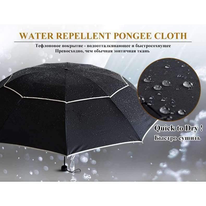 Quality umbrella rain women men windproof double layer sun 3-folding 112cm umbrella male female man travel umbrella