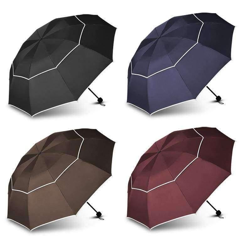 Quality umbrella rain women men windproof double layer sun 3-folding 112cm umbrella male female man travel umbrella