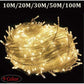 Wasserdichte Outdoor Home 10M 20M 30M 50M 100M LED Lichterkette Weihnachtsfeier Hochzeit Feiertagsdekoration Girlandenlicht