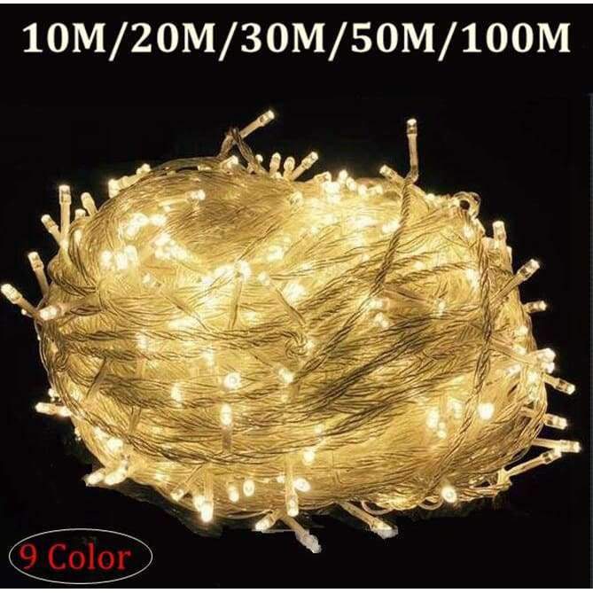 Wasserdichte Outdoor Home 10M 20M 30M 50M 100M LED Lichterkette Weihnachtsfeier Hochzeit Feiertagsdekoration Girlandenlicht