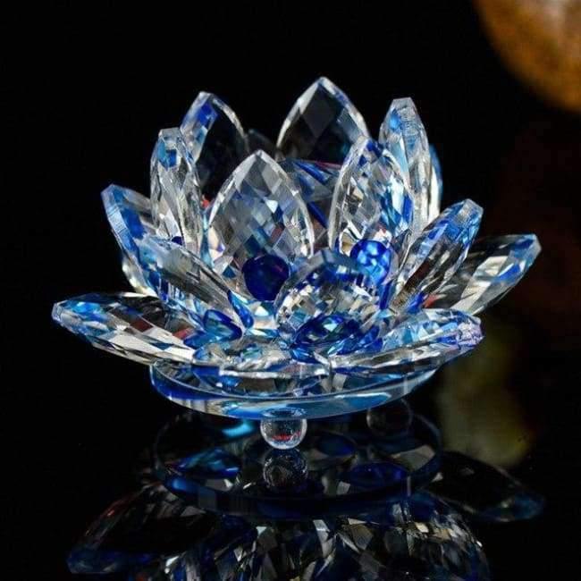 85mm Kristall Lotus Kunsthandwerk Glasblumen Miniaturen Briefbeschwerer Tischornamente Geschenk Heimdekoration Zubehör