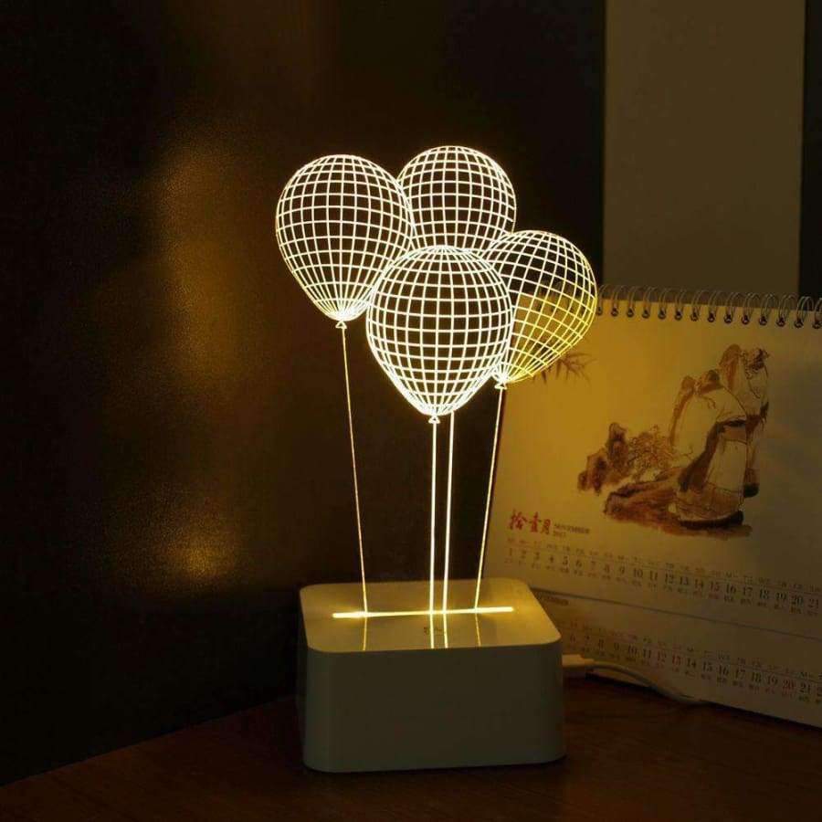Balloon Novelty USB Touch 3D Nachtlicht Dreidimensionale Dimmbar Led Schreibtischlampe als Wohnkultur Tischlampe