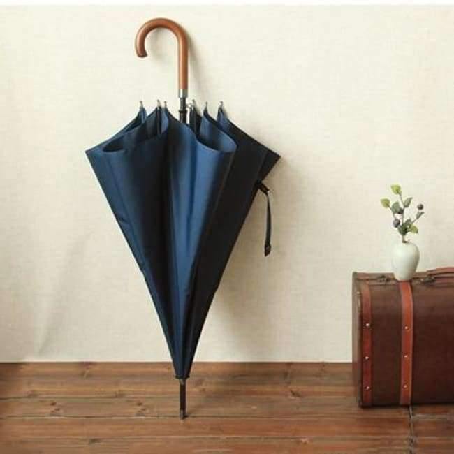 Japanese brand Long Umbrella 8K Windproof Wooden Handle Large Men's Umbrellas Rain Quality Classic Business Paraguas