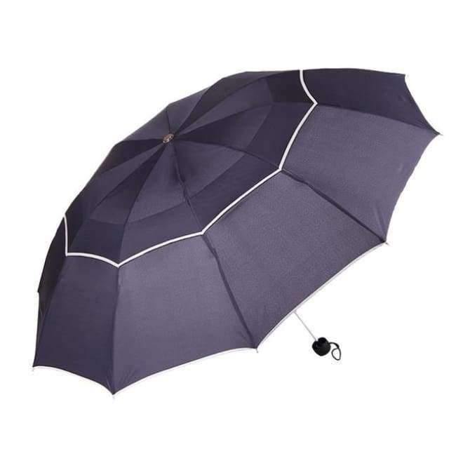 Quality umbrella rain women men windproof double layer sun 3-folding 112cm umbrella male female man travel umbrella