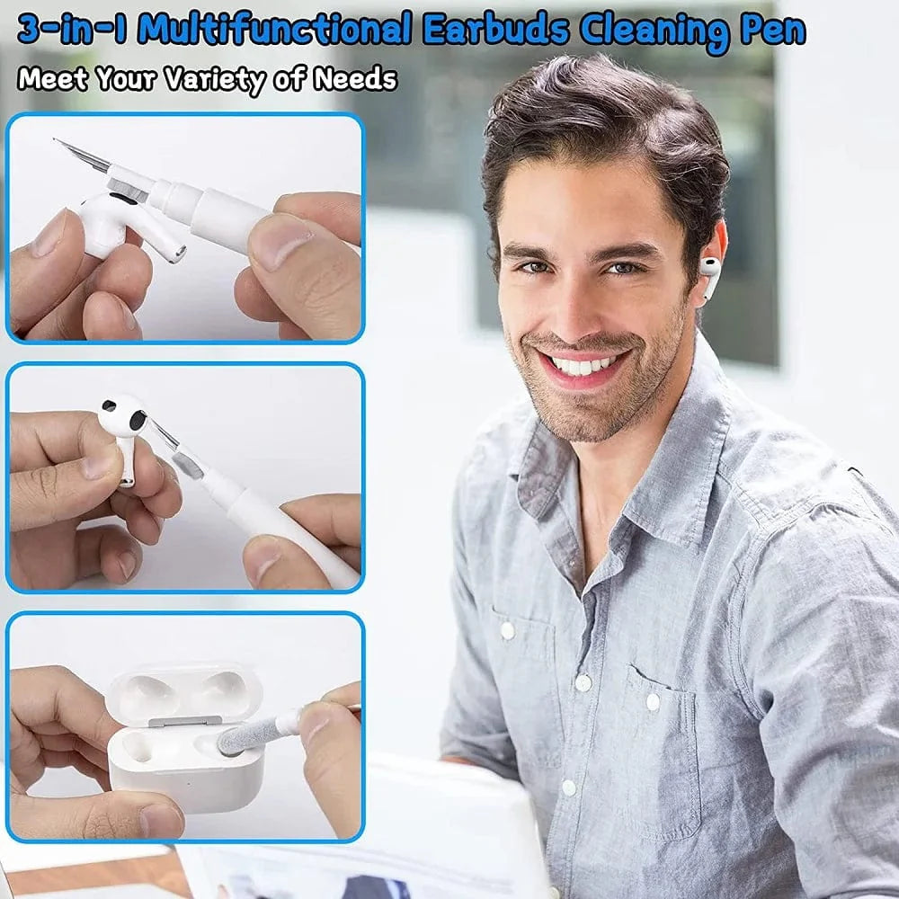 Bluetooth-Ohrhörer-Reinigungswerkzeug für Airpods Pro 3 2 1 Haltbares Ohrhörer-Case-Reinigungsset Reinigungsbürstenstift für Xiaomi Airdots 3Pro