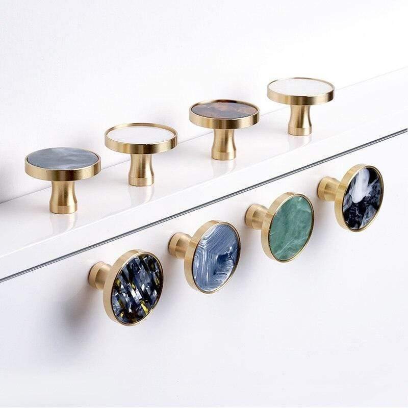 Messingmöbelgriffe Elegante Türknäufe und Griffe für Schränke Küchenschrank Schubladenleisten Wandhaken Muschelharz