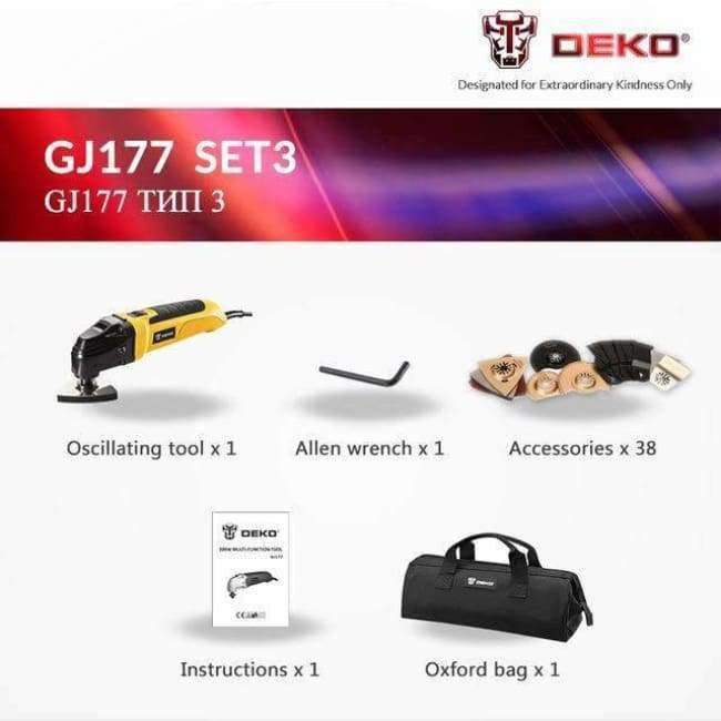 DEKO 220V Variable Speed Electric Multi-Function Grinding Tool Kit Multi-Function Tool Electric Tool Electric Trimmer Saw with Accessories