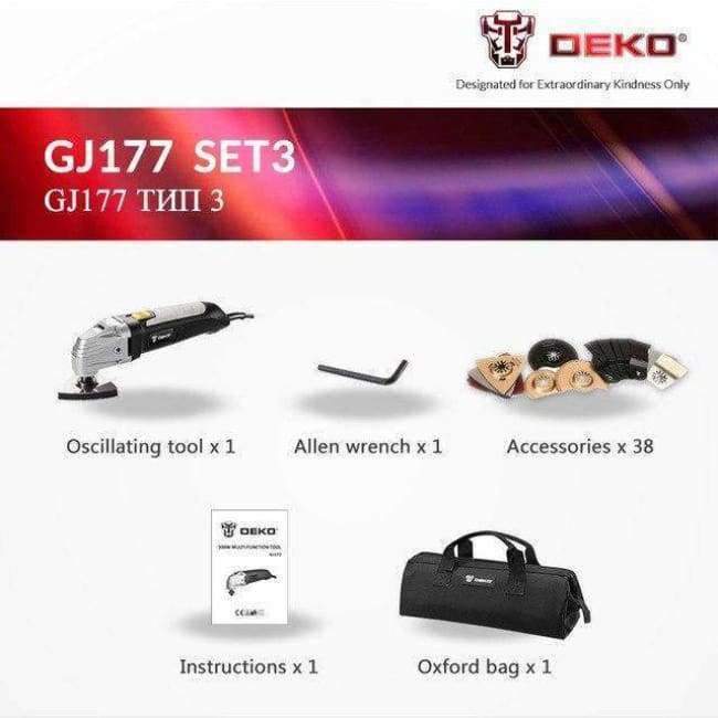 DEKO 220V Variable Speed Electric Multi-Function Grinding Tool Kit Multi-Function Tool Electric Tool Electric Trimmer Saw with Accessories