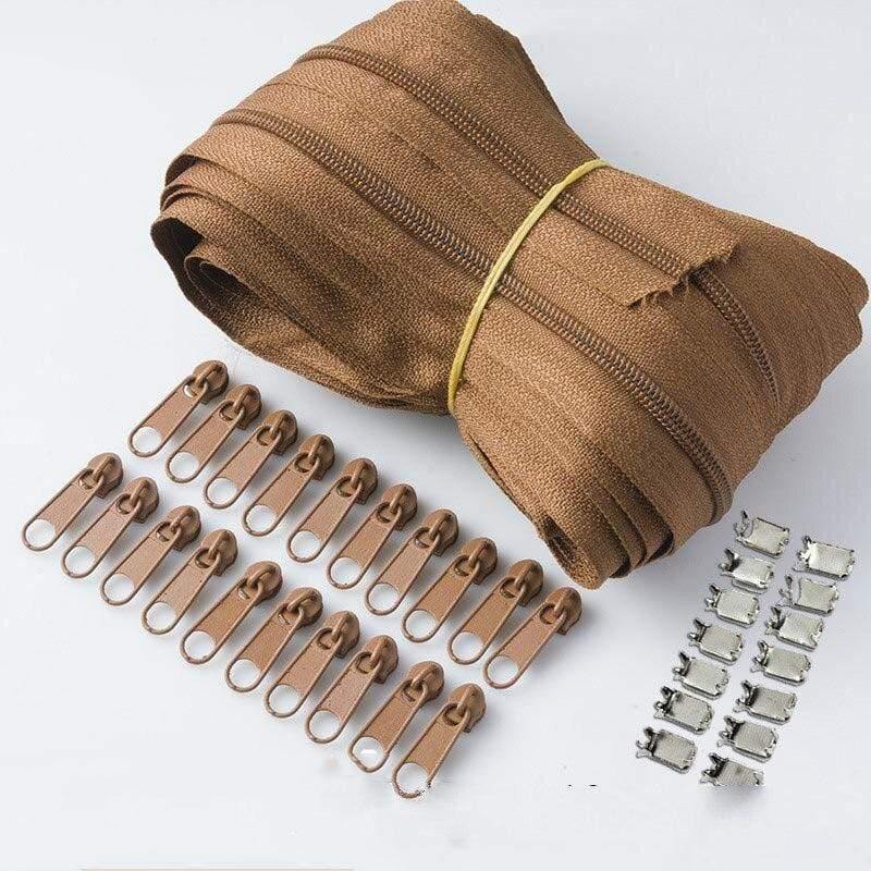 Meetee 10/20M Nylon 3# Zipper with Slider & Stop for Quilt Bags Tent Invisible Clothing Zipper Sewing Craft Supplies