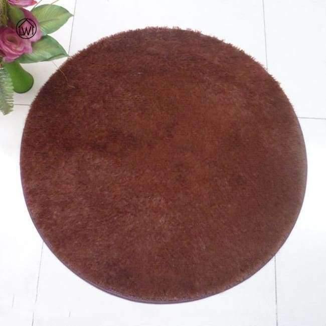 Fluffy Dicke Samt Runde Teppich 40-80cm Rutschfeste Toilette Bodenmatte Schlafzimmer Küche Fußmatte Teppich Für Wohnzimmer Yoga Matte