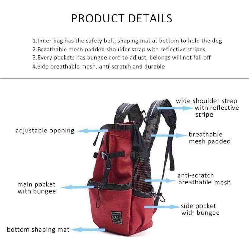 Hundetasche Träger Haustier Hund Rucksack für große mittelgroße kleine Hunde Atmungsaktive Reise Hundeträger für Reiten Wandern S-XL