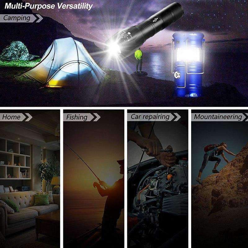 C LED Solar leistungsstarke Taschenlampen tragbare Lampe Taschenlampe wiederaufladbare Handlampe Wandern Camping Laternen Zelt Notlicht