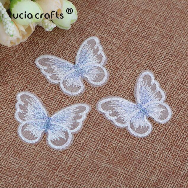 10/12 pieces   Lace Butterfly  Multicolor Fabric Embroidery Patch  Sew On Polyester DIY Patch  L0919