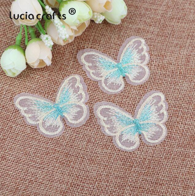 10/12 pieces   Lace Butterfly  Multicolor Fabric Embroidery Patch  Sew On Polyester DIY Patch  L0919