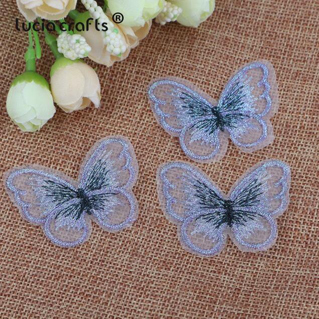 10/12 pieces   Lace Butterfly  Multicolor Fabric Embroidery Patch  Sew On Polyester DIY Patch  L0919