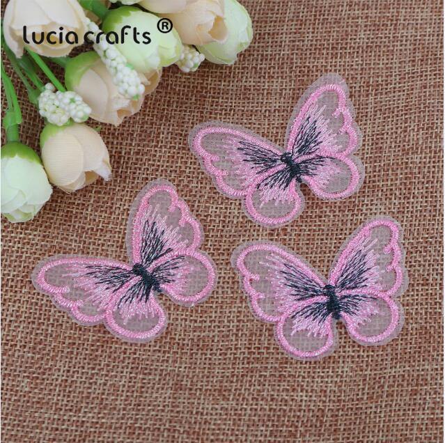 10/12 pieces   Lace Butterfly  Multicolor Fabric Embroidery Patch  Sew On Polyester DIY Patch  L0919