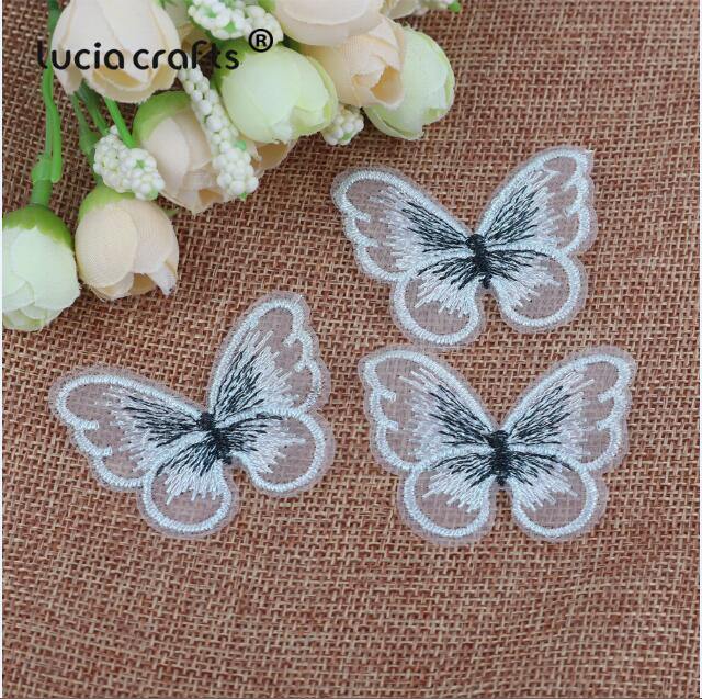 10/12 pieces   Lace Butterfly  Multicolor Fabric Embroidery Patch  Sew On Polyester DIY Patch  L0919