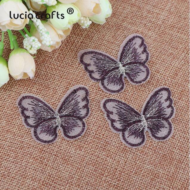 10/12 pieces   Lace Butterfly  Multicolor Fabric Embroidery Patch  Sew On Polyester DIY Patch  L0919