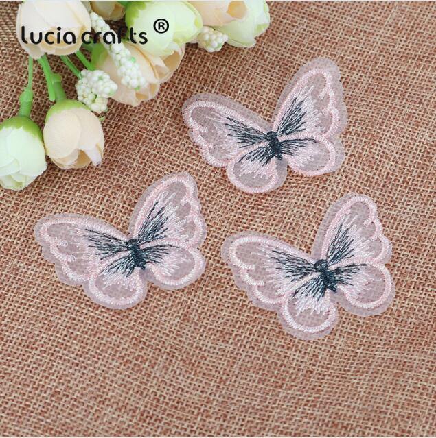 10/12 pieces   Lace Butterfly  Multicolor Fabric Embroidery Patch  Sew On Polyester DIY Patch  L0919