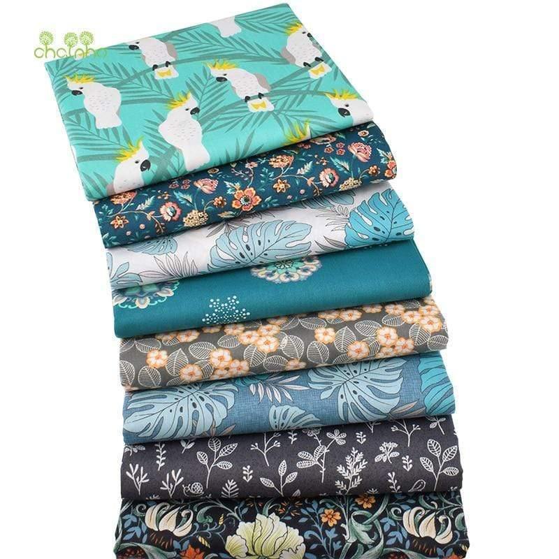 Cartoon Jungle Parrot Series, Printed Twill Cotton Fabric, For DIY Sewing Quilting Baby and Kids Bedding Material
