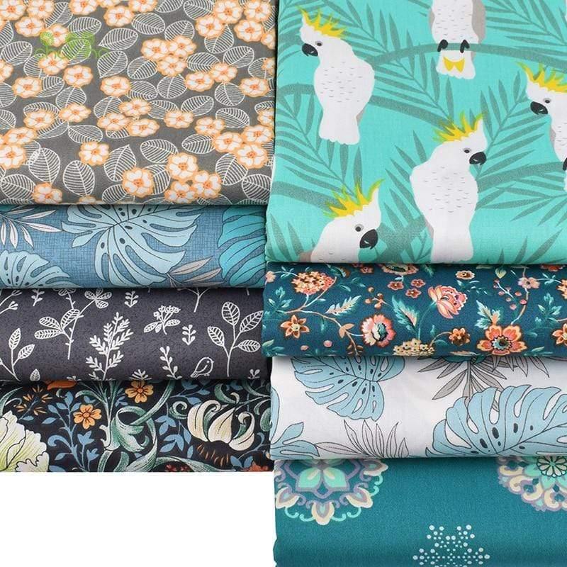 Cartoon Jungle Parrot Series, Printed Twill Cotton Fabric, For DIY Sewing Quilting Baby and Kids Bedding Material