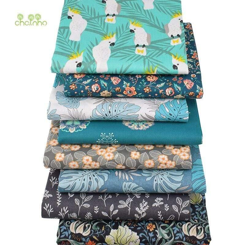 Cartoon Jungle Parrot Series, Printed Twill Cotton Fabric, For DIY Sewing Quilting Baby and Kids Bedding Material