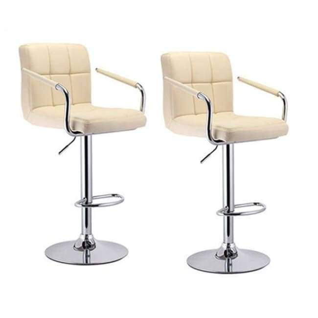 JEOBEST 2-teiliges Barhocker Set Drehbar Schwarzes Leder Höhenverstellbarer Pub Bar Stuhl Modernes Wohnzimmermöbel FR DE Lager HWC