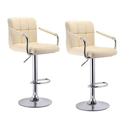 JEOBEST 2-teiliges Barhocker Set Drehbar Schwarzes Leder Höhenverstellbarer Pub Bar Stuhl Modernes Wohnzimmermöbel FR DE Lager HWC