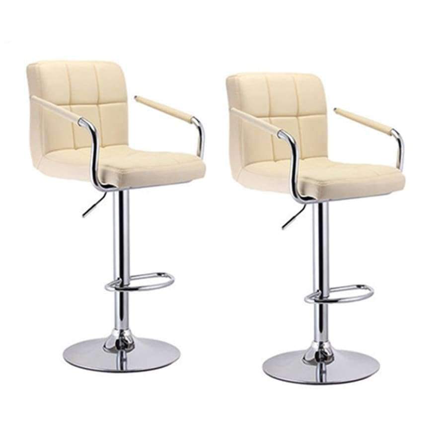 JEOBEST 2-teiliges Barhocker Set Drehbar Schwarzes Leder Höhenverstellbarer Pub Bar Stuhl Modernes Wohnzimmermöbel FR DE Lager HWC