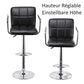 JEOBEST 2-teiliges Barhocker Set Drehbar Schwarzes Leder Höhenverstellbarer Pub Bar Stuhl Modernes Wohnzimmermöbel FR DE Lager HWC