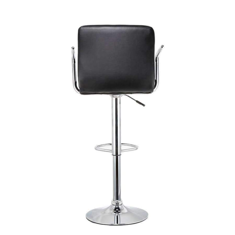 JEOBEST 2-teiliges Barhocker Set Drehbar Schwarzes Leder Höhenverstellbarer Pub Bar Stuhl Modernes Wohnzimmermöbel FR DE Lager HWC