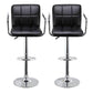 JEOBEST 2-teiliges Barhocker Set Drehbar Schwarzes Leder Höhenverstellbarer Pub Bar Stuhl Modernes Wohnzimmermöbel FR DE Lager HWC