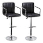 JEOBEST 2-teiliges Barhocker Set Drehbar Schwarzes Leder Höhenverstellbarer Pub Bar Stuhl Modernes Wohnzimmermöbel FR DE Lager HWC