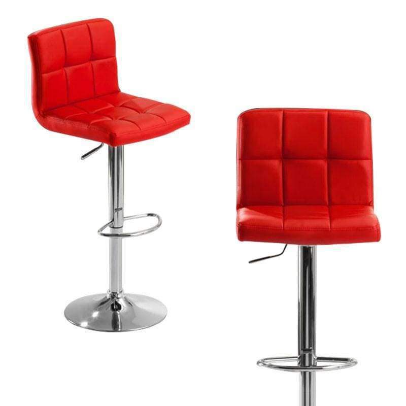 JEOBEST 2PCS/Set Küchen Barhocker Stuhl Leder Verstellbar Drehbare Barhocker Frühstücksbar Stühle Schwarz/Rot DE FR HWC