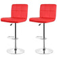 JEOBEST 2PCS/Set Küchen Barhocker Stuhl Leder Verstellbar Drehbare Barhocker Frühstücksbar Stühle Schwarz/Rot DE FR HWC