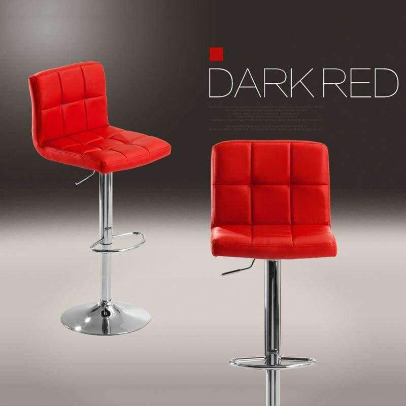JEOBEST 2PCS/Set Küchen Barhocker Stuhl Leder Verstellbar Drehbare Barhocker Frühstücksbar Stühle Schwarz/Rot DE FR HWC
