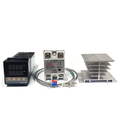 REX-C100 Digital PID Temperature Controller Thermostat SSR Output + Max. 40A SSR Relay + K Thermocouple Probe High Quality