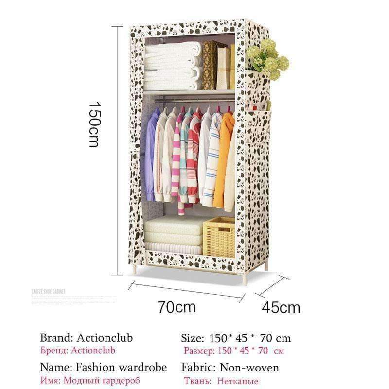 Actionclub Minimalistisch Moderne Vliesstoff Kleiderschrank Baby Aufbewahrungsschrank Faltender Stahl individueller Schrank Schlafzimmer Möbel