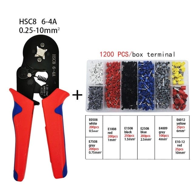 Tubular Terminal Crimping Tool Mini Electrician Pliers Hand Tools HSC8 6-4 0.06-10mm2 28-7AWG High Precision Pliers Set