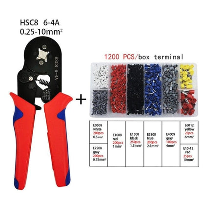 Tubular Terminal Crimping Tool Mini Electrician Pliers Hand Tools HSC8 6-4 0.06-10mm2 28-7AWG High Precision Pliers Set
