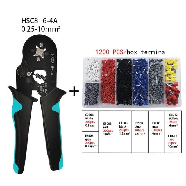 Tubular Terminal Crimping Tool Mini Electrician Pliers Hand Tools HSC8 6-4 0.06-10mm2 28-7AWG High Precision Pliers Set