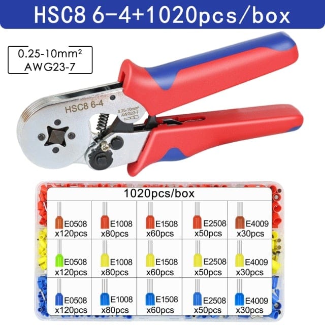 Tubulare Terminal Crimping Tools Mini Electric Pliers HSC8 6-4A/6-4 0.25-10mm² 23-7AWG 6-6 0.25-6mm² High Precision Clamp Sets