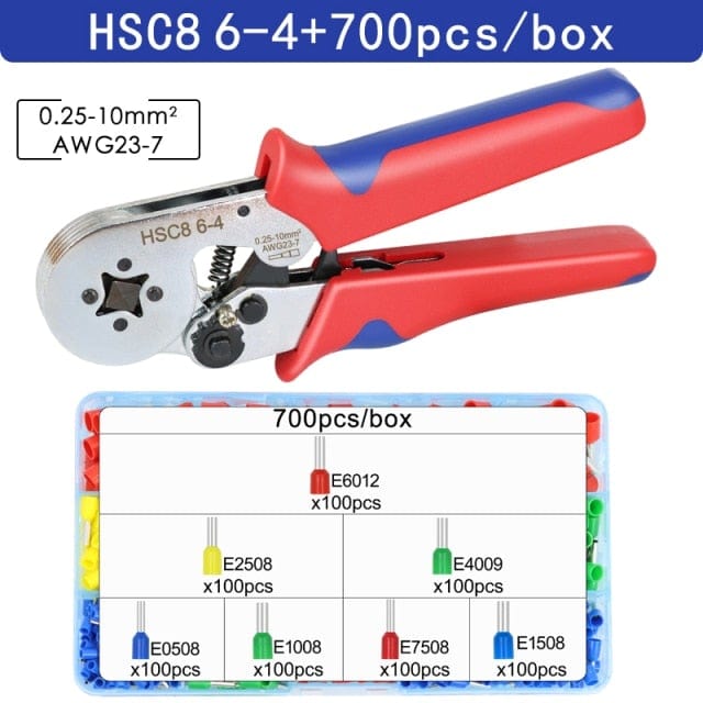 Tubulare Terminal Crimping Tools Mini Electric Pliers HSC8 6-4A/6-4 0.25-10mm² 23-7AWG 6-6 0.25-6mm² High Precision Clamp Sets