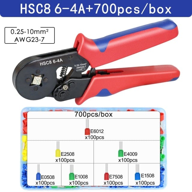 Tubulare Terminal Crimping Tools Mini Electric Pliers HSC8 6-4A/6-4 0.25-10mm² 23-7AWG 6-6 0.25-6mm² High Precision Clamp Sets