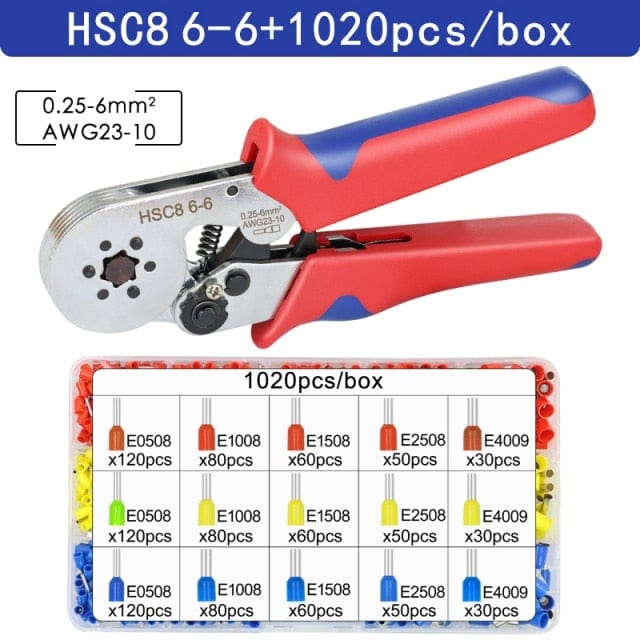 Tubulare Terminal Crimping Tools Mini Electric Pliers HSC8 6-4A/6-4 0.25-10mm² 23-7AWG 6-6 0.25-6mm² High Precision Clamp Sets