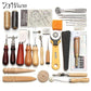KiWarm Professional 37 Piece Leathercraft Tool Set Hand Sewing Hole Punch Tool Carving Work Saddle Leather Processing Accessories
