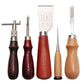 KiWarm Professional 37 Piece Leathercraft Tool Set Hand Sewing Hole Punch Tool Carving Work Saddle Leather Processing Accessories