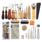KiWarm Professional 37 Piece Leathercraft Tool Set Hand Sewing Hole Punch Tool Carving Work Saddle Leather Processing Accessories